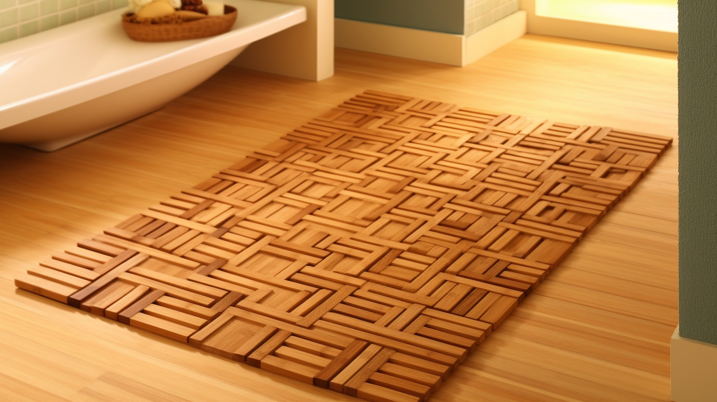 tapis de bain bamboo travaillé