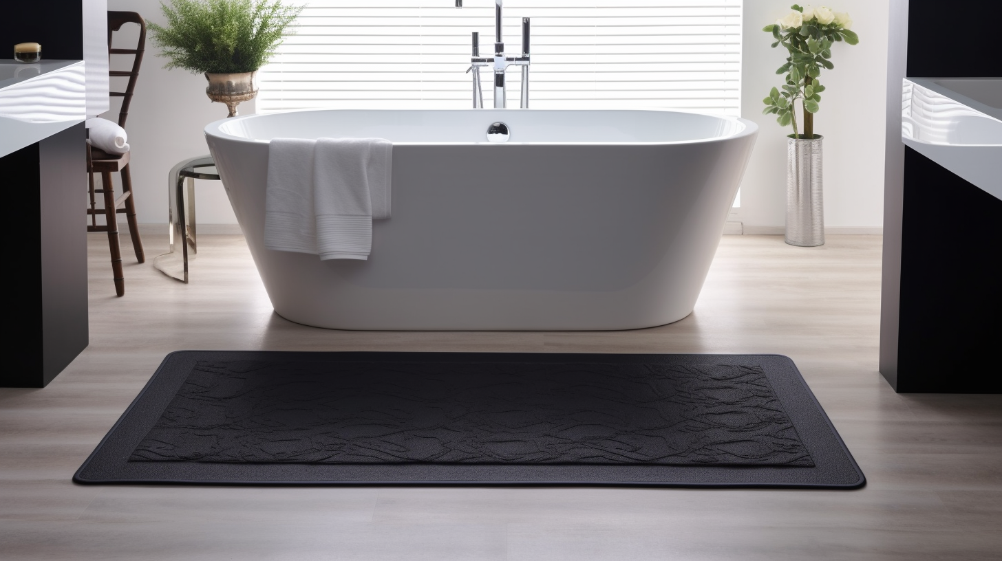 tapis de bain noir carré