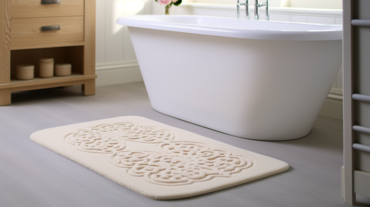 tapis de bain design crème