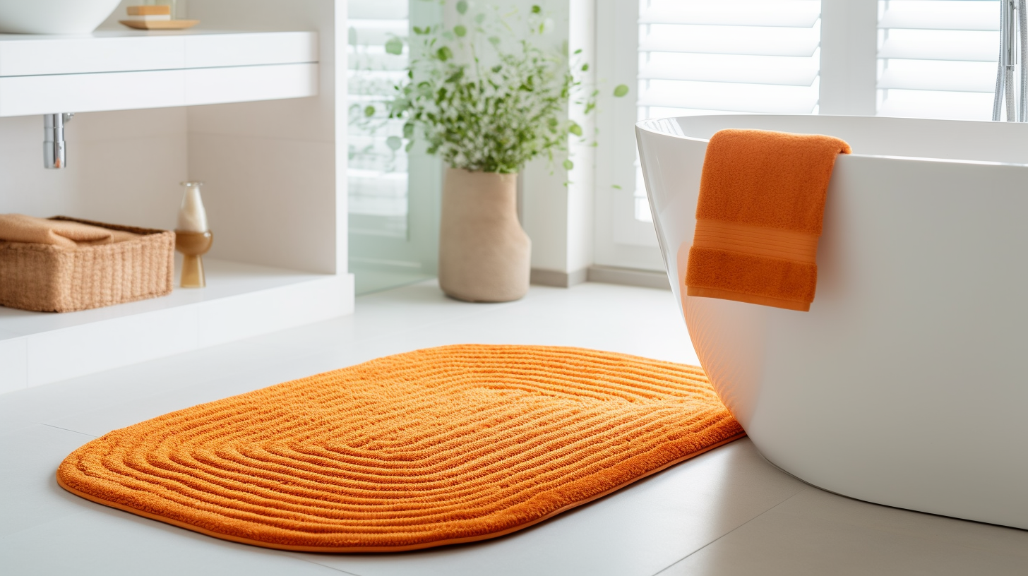 tapis de bain orange original