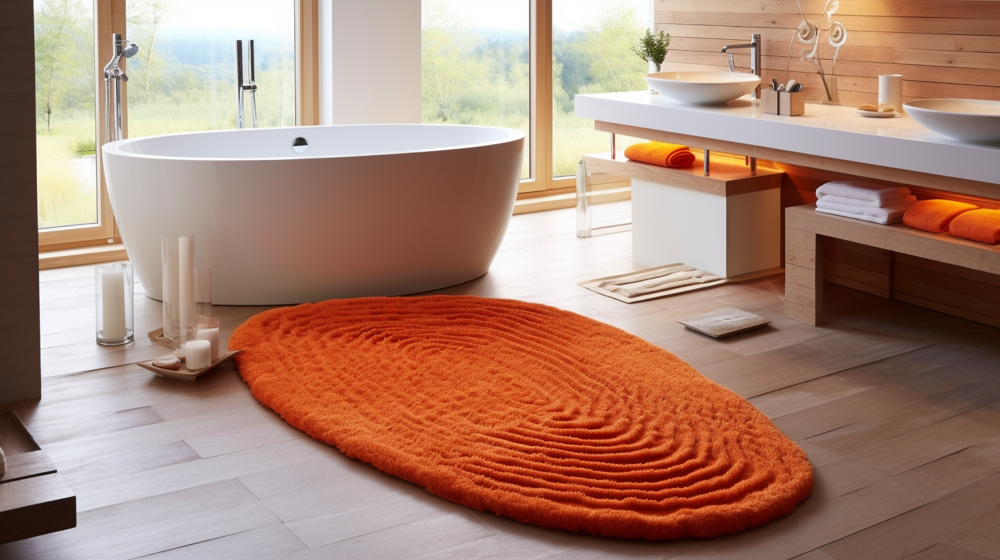 tapis de bain orange design