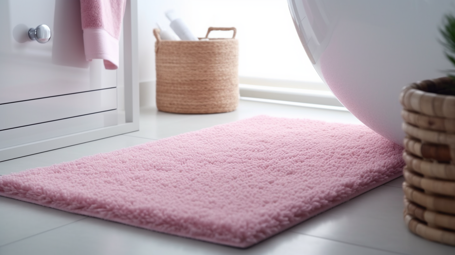 tapis de bain rose chenille