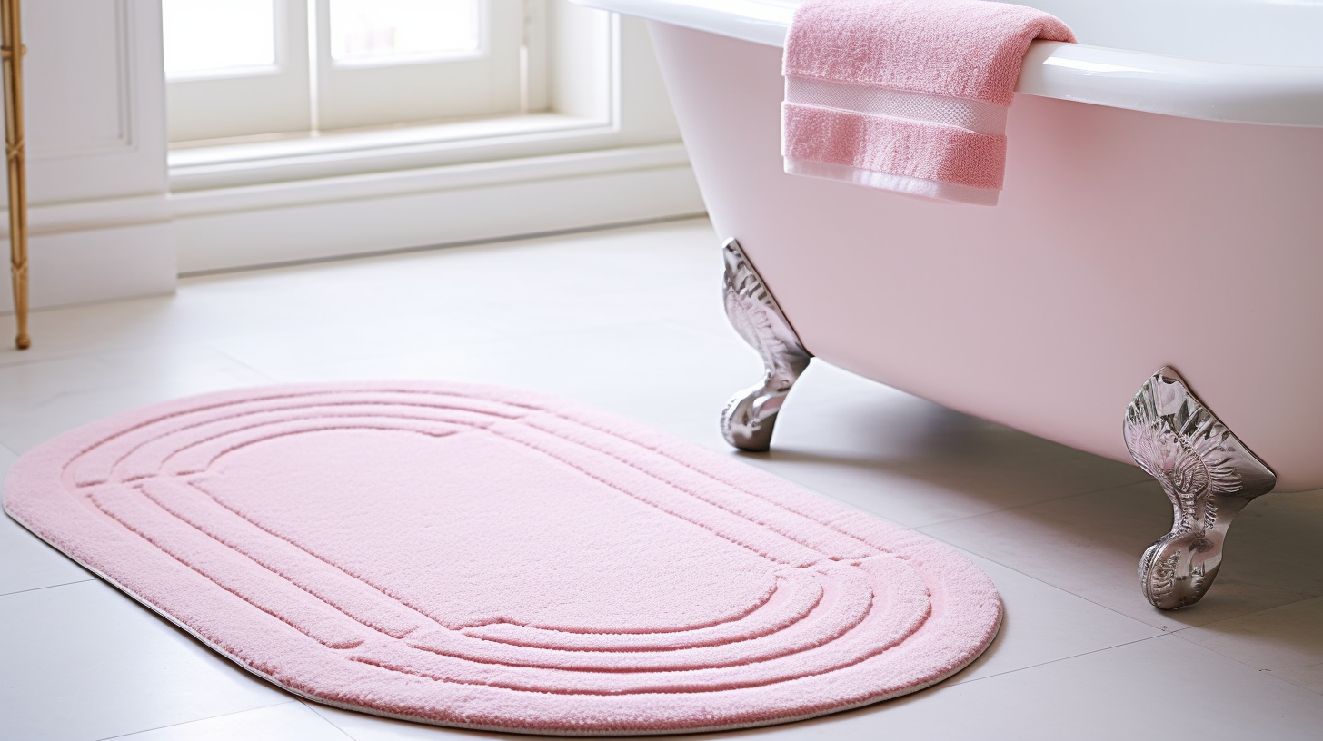 tapis de bain rose épais