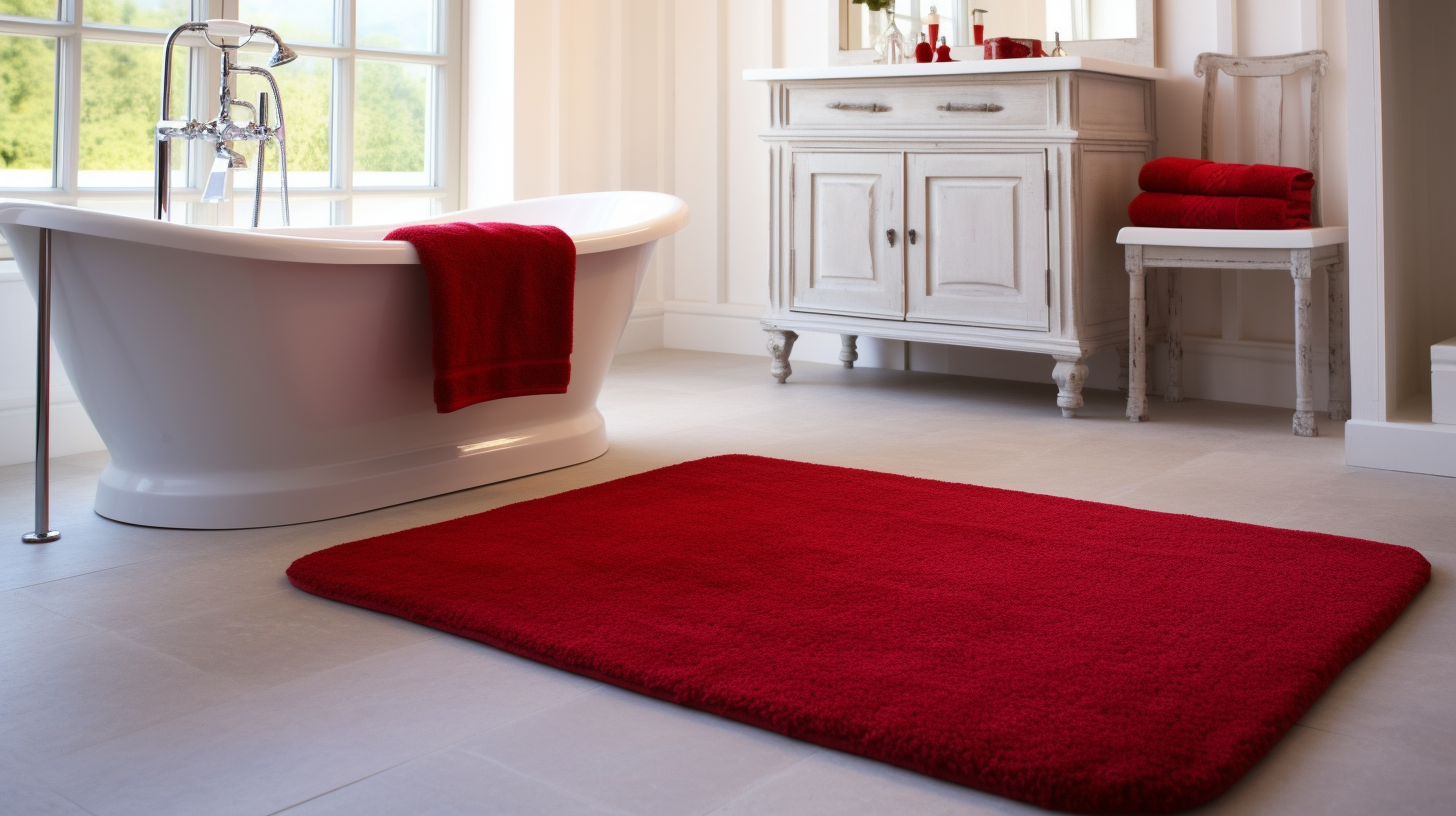 tapis de bain rouge épais