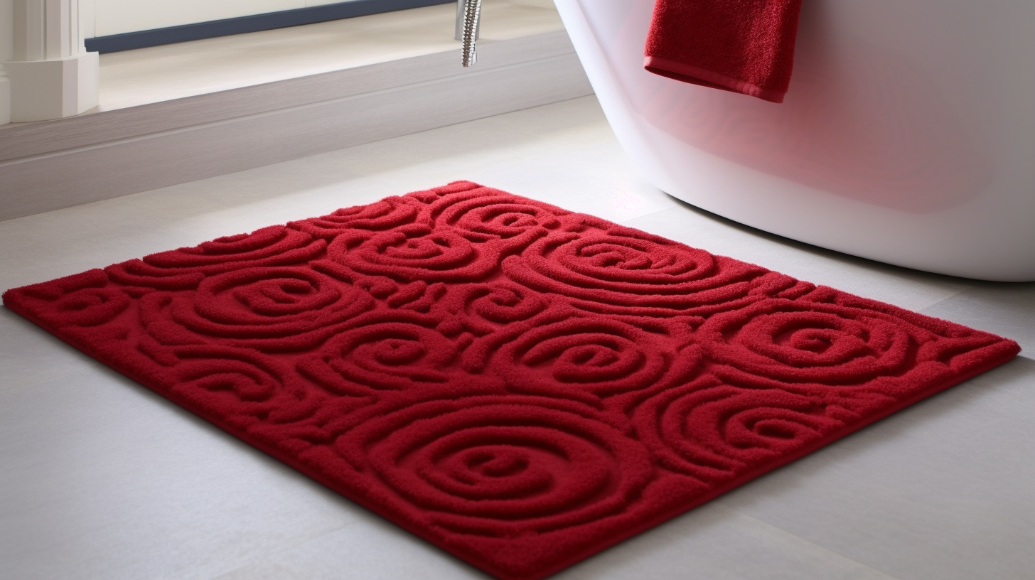 tapis de bain design rouge