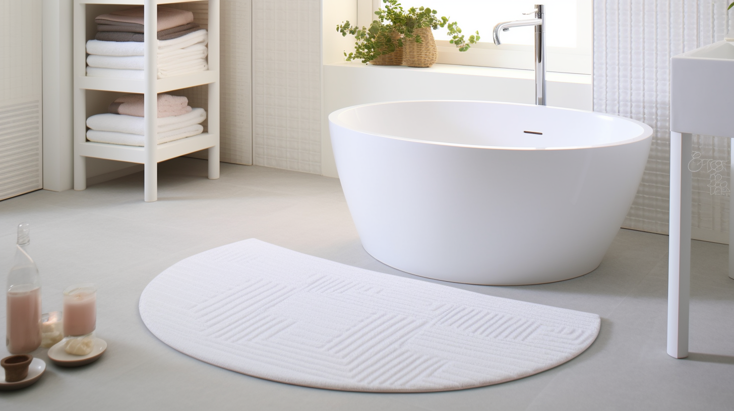 tapis de bain blanc demi lune