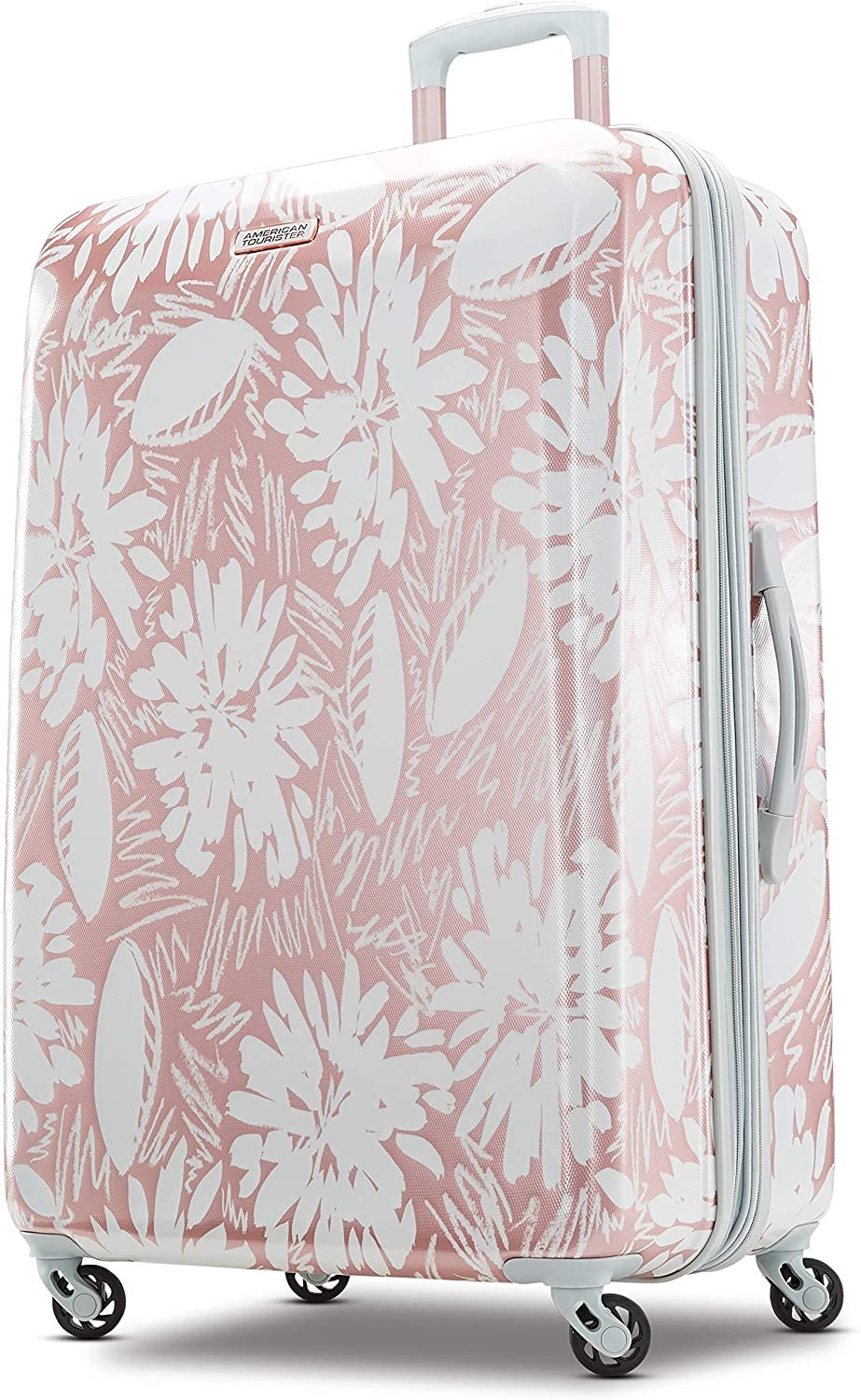 American Tourister rose gold suitcase