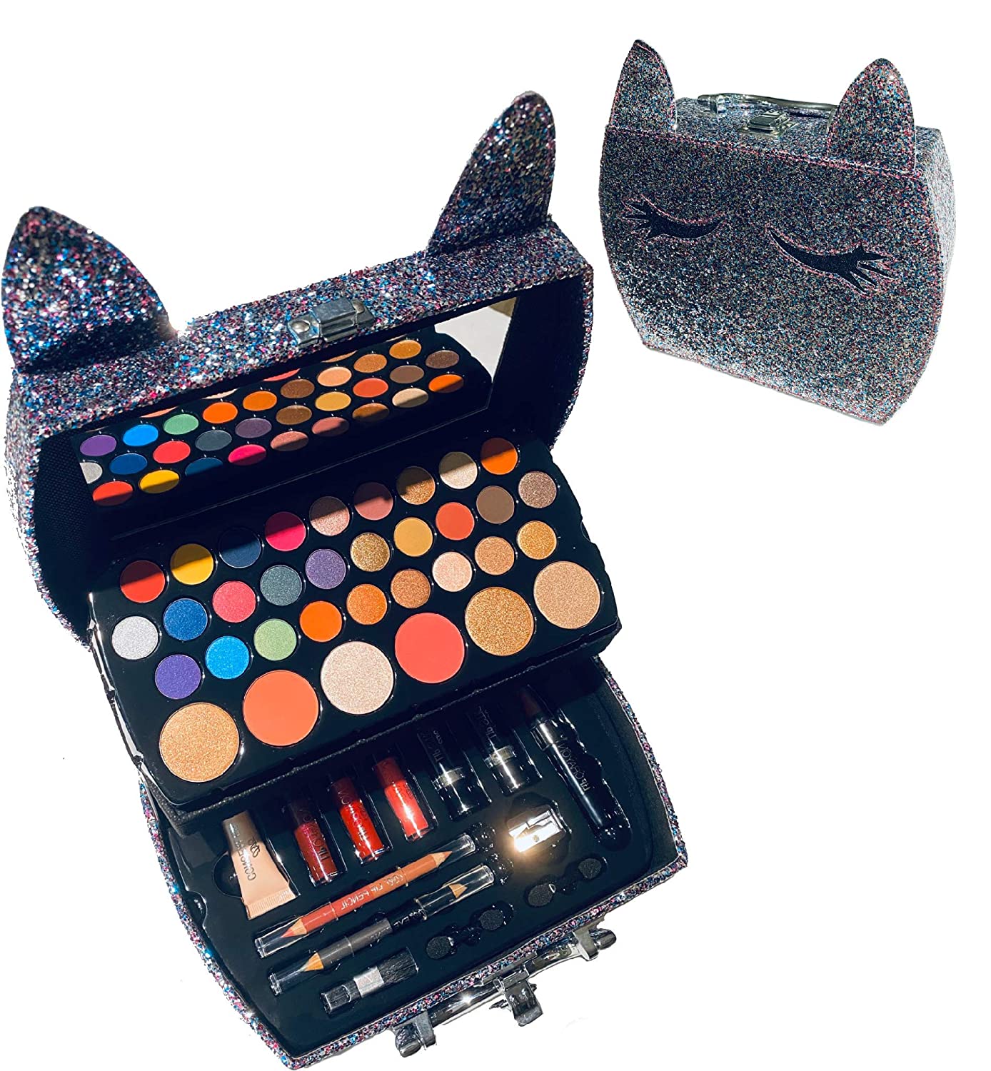 BR carry all trunk train makeup case with cat ears