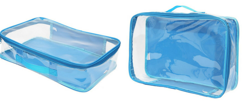 Blue EzPacking cubes which can be used for Disneyland vacation planning