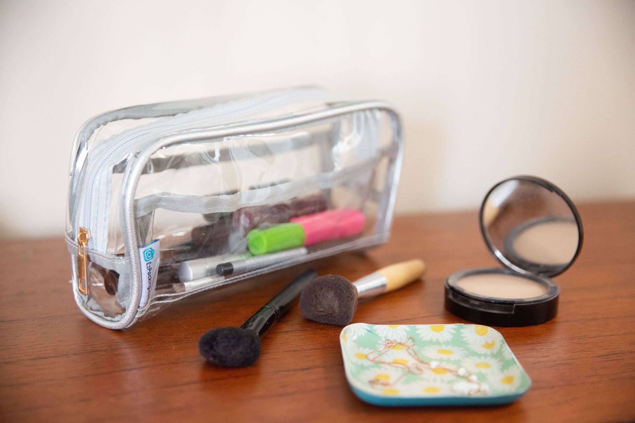 Clear makeup bag