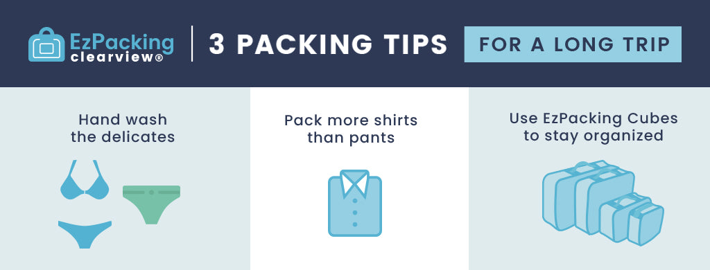 Tips on how to pack for a month-long trip