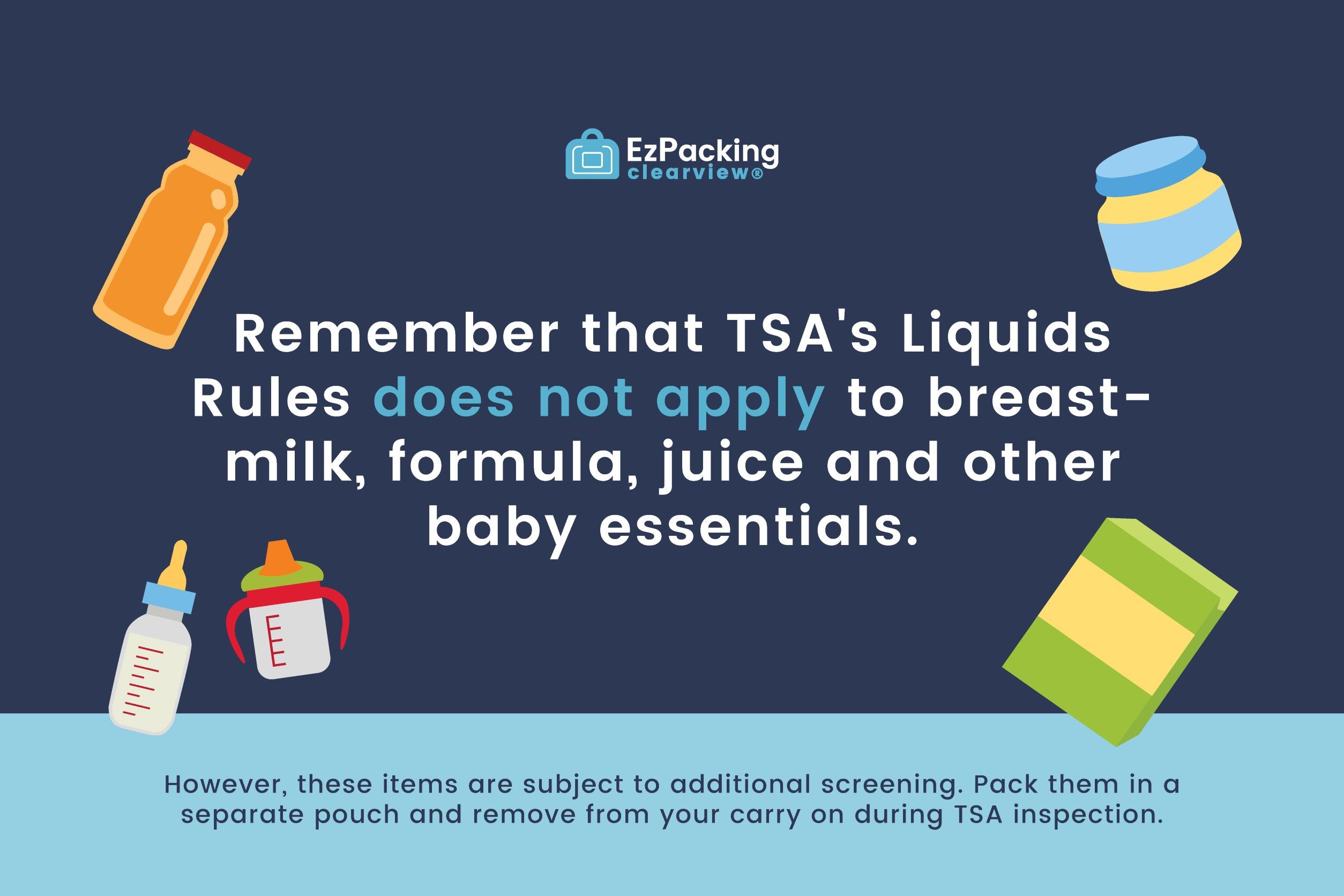 TSA liquids rule for flying with a newborn