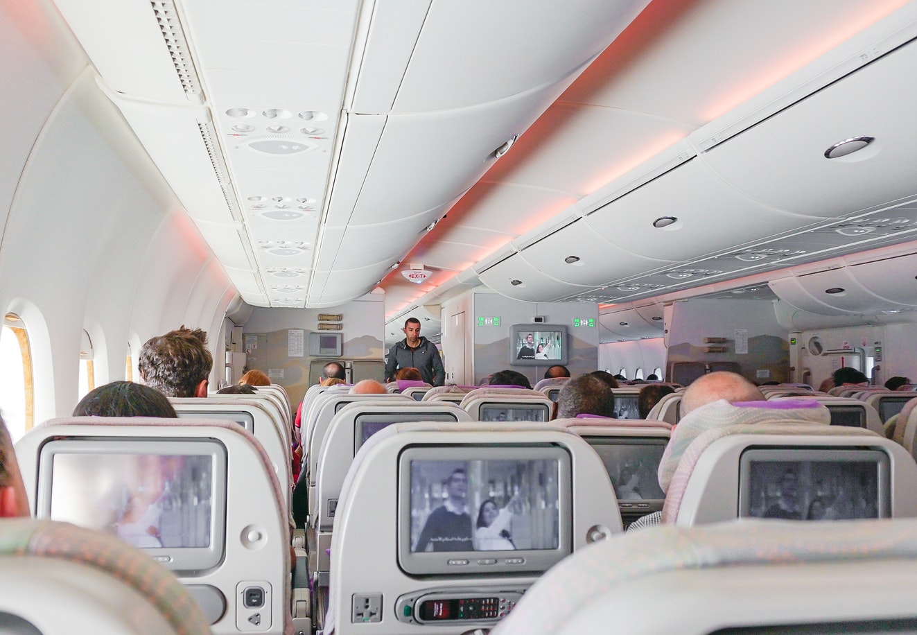 Seatback television on airplane