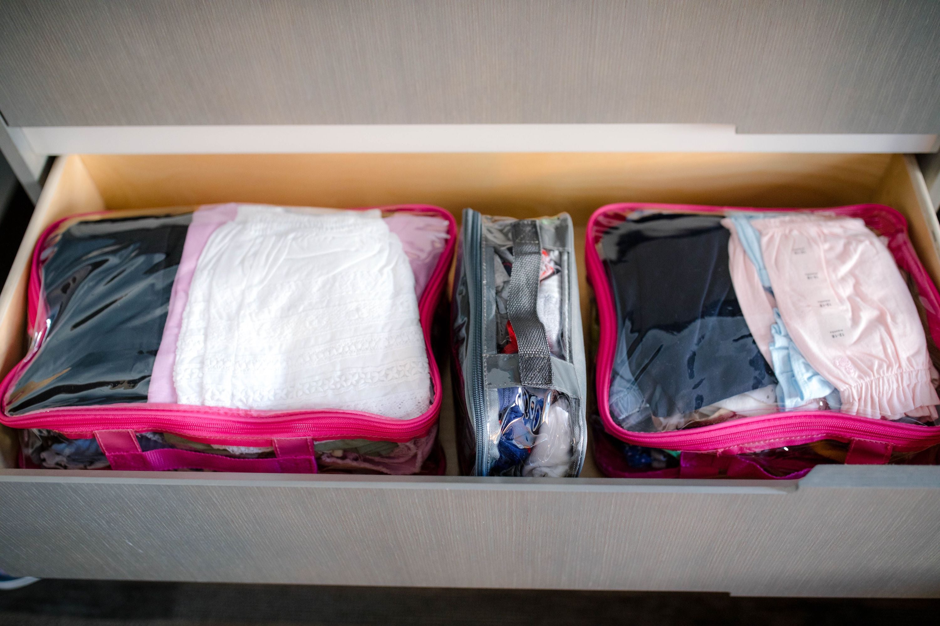 Portable drawers using packing cubes