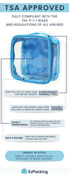 What Items are Allowed in My TSA Approved Clear Toiletry Bag? – EzPacking, Inc