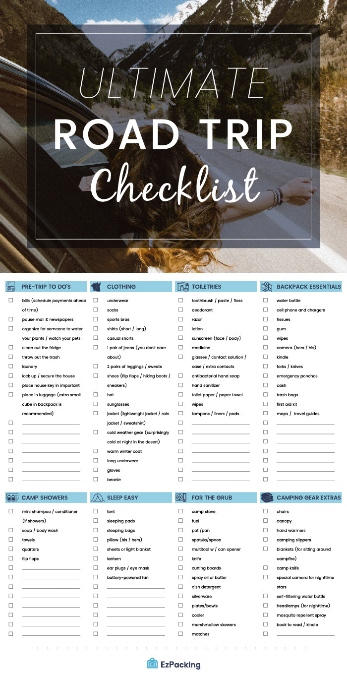 road trip essentials checklist