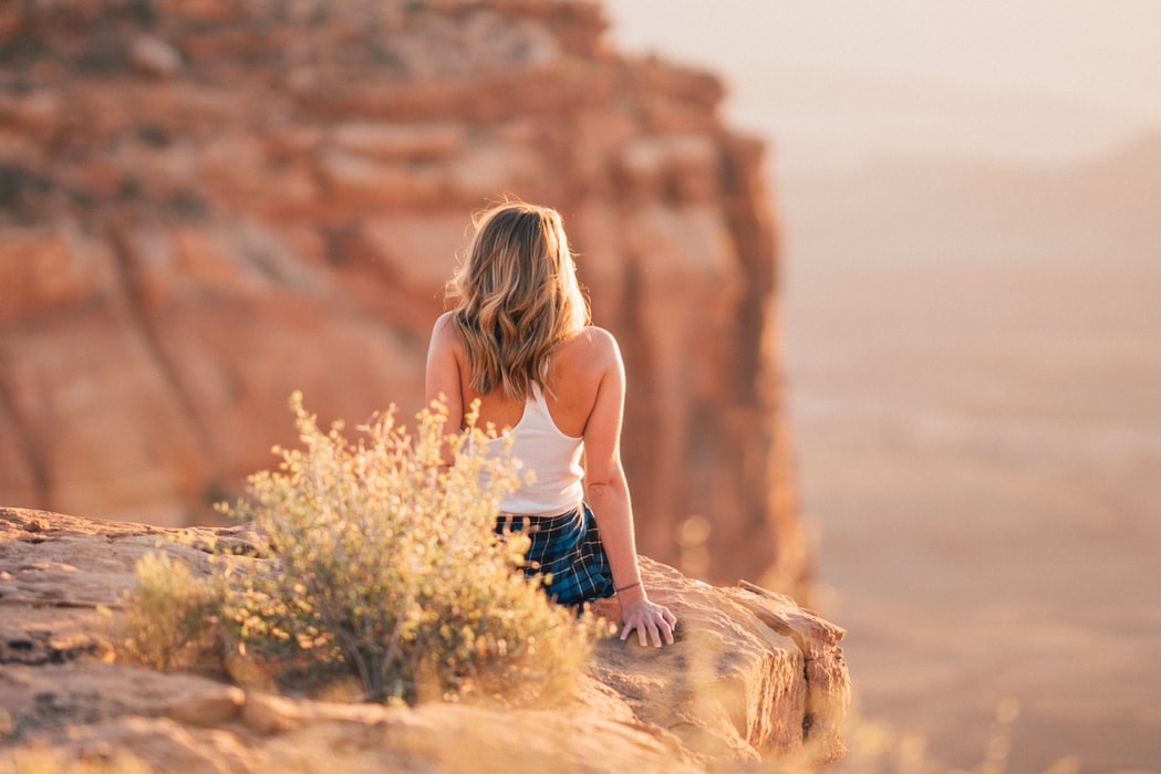 Woman on hiking trip