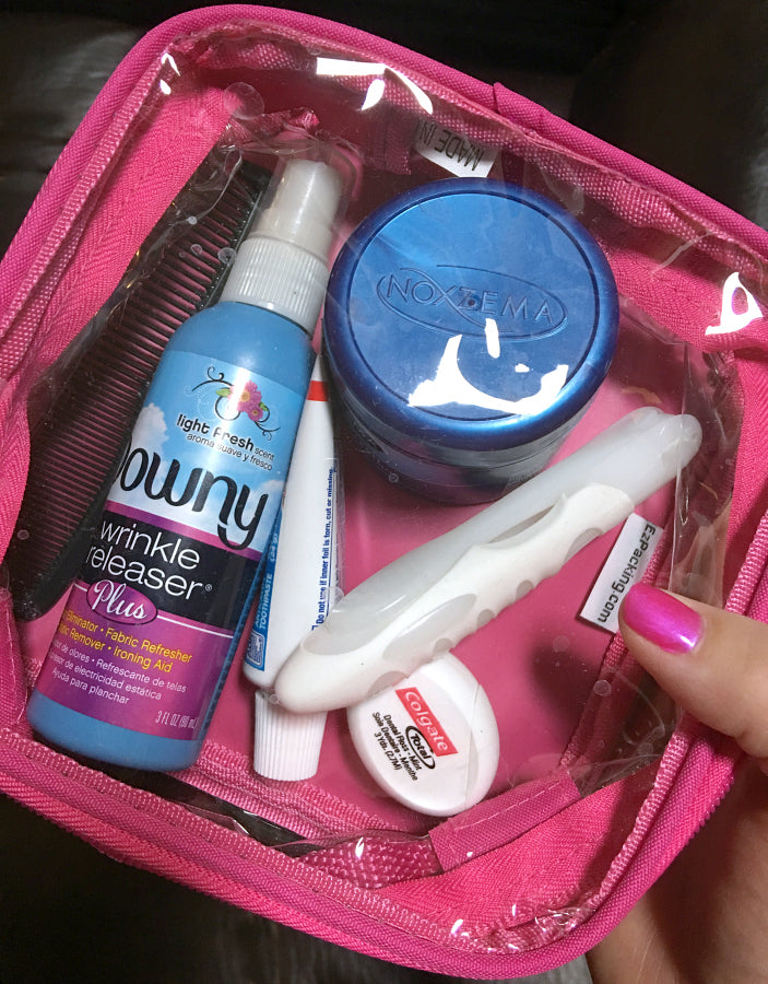 Wrinkle releaser and other travel essentials