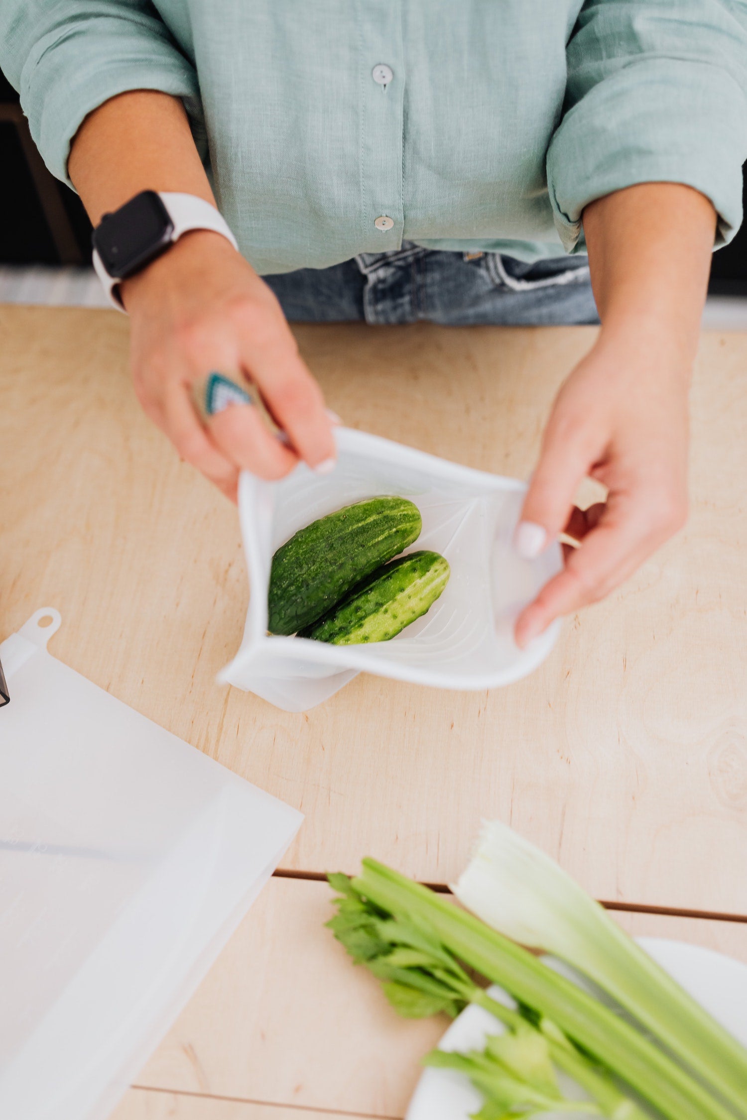 Veggies inside ziplock bag