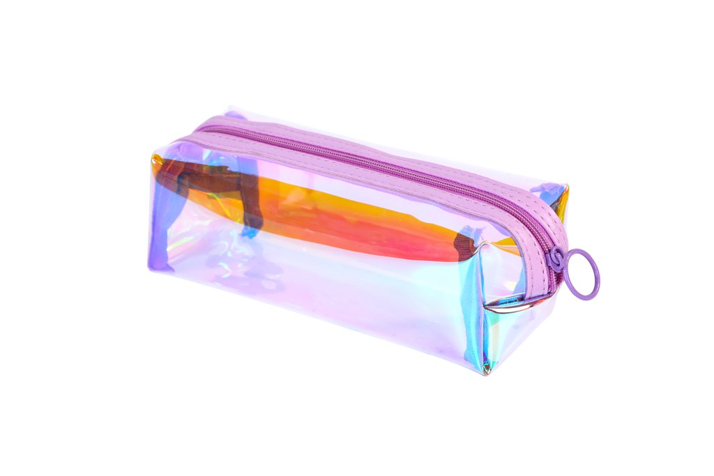 Clear holographic makeup pouch for women