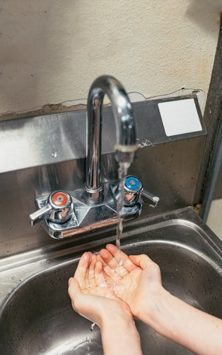 washing hands