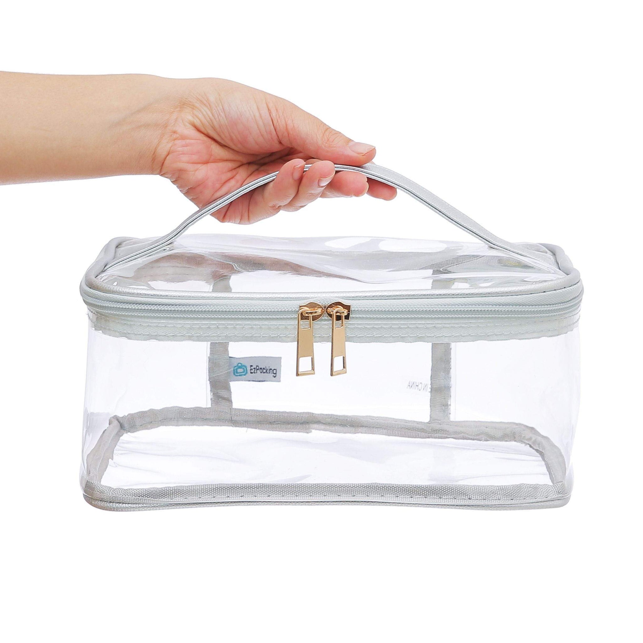 Large Clear Makeup Toiletry Bag for Travel - Transparent Cosmetics ...