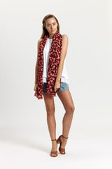 Red Leopard Scarf