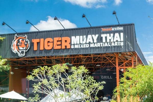 Tiger Muay Thai and Mixed Martial Arts Gym in Phuket. Outside gym sign