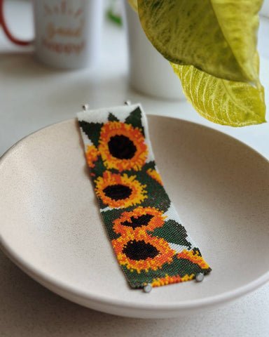 Peyote sunflower bracelet