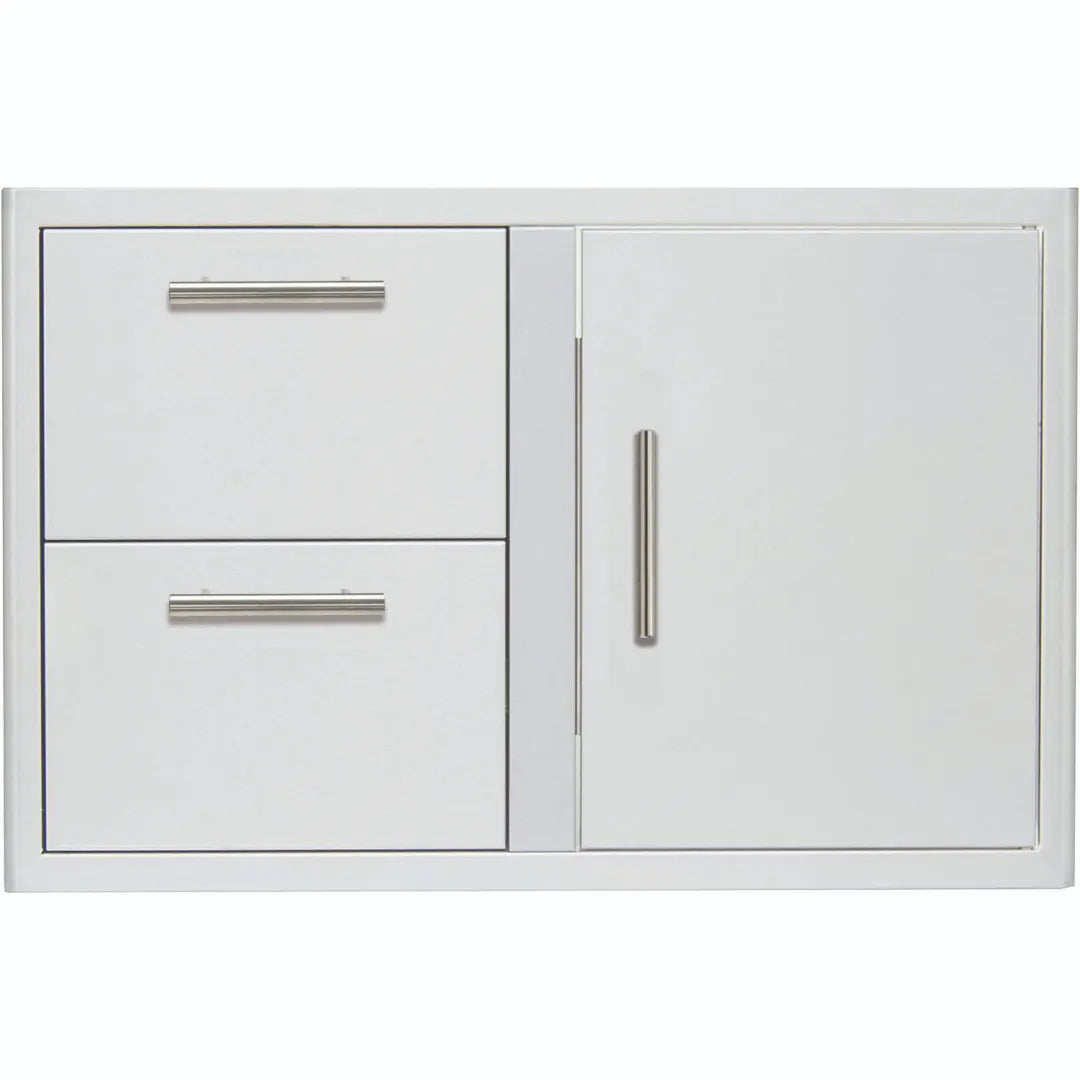 Blaze 32-Inch Access Door and Double Drawer Combo in Stainless Steel - BLZ-DDC-R-LTSC