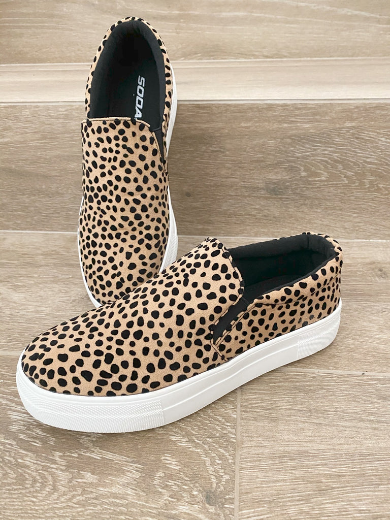 leopard platform slip on