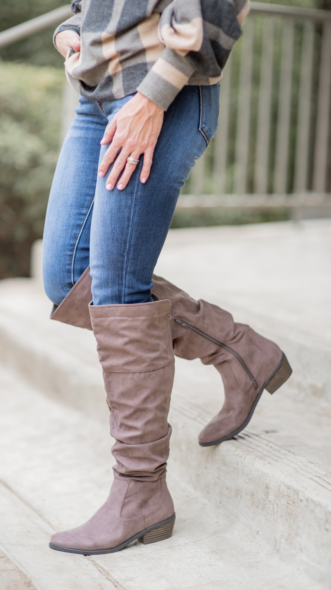 Tall Slouch Boot in Dark Taupe 