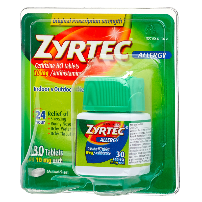 Zyrtec 24-Hour Allergy Relief Tablets 30ct - Peachtree Urgent Care product image