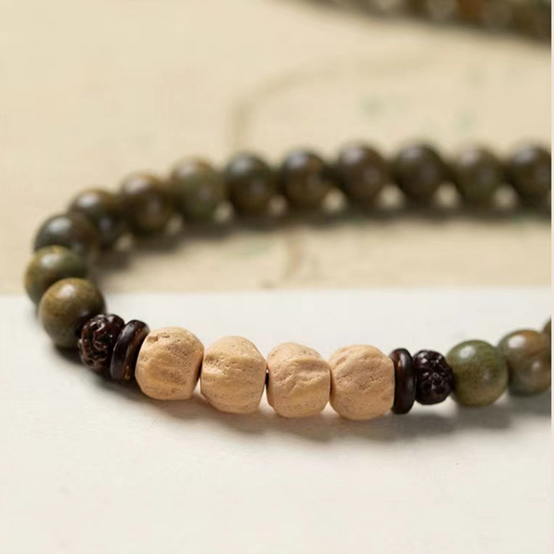 INNERVIBER Green Sandalwood Cypress Bodhi Seed Healing Bracelet Mala Bracelet INNERVIBER 8