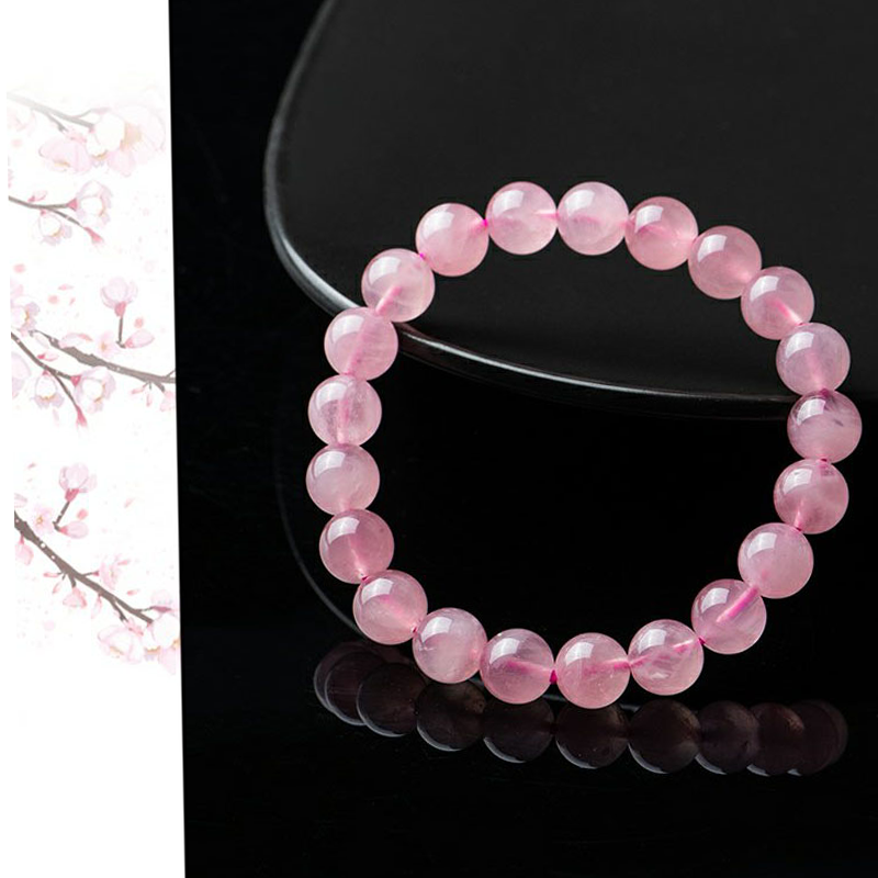 INNERVIBER Pink Crystal Madagascar Rose Quartz Single Loop Love Bracelet Bracelet INNERVIBER 5