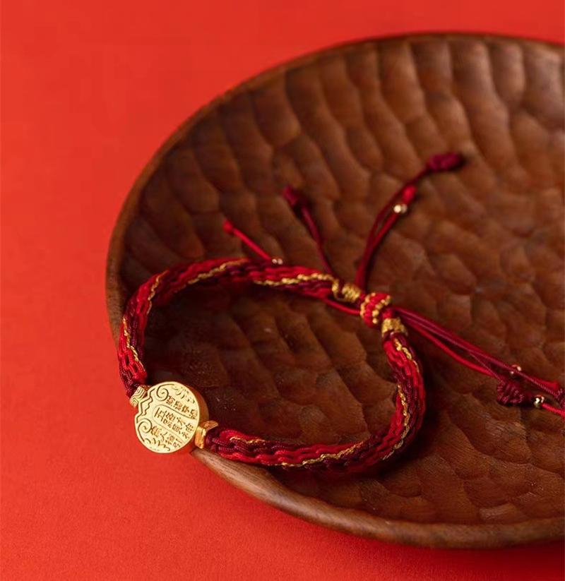 Tibetan Style Braided Red String Bracelet