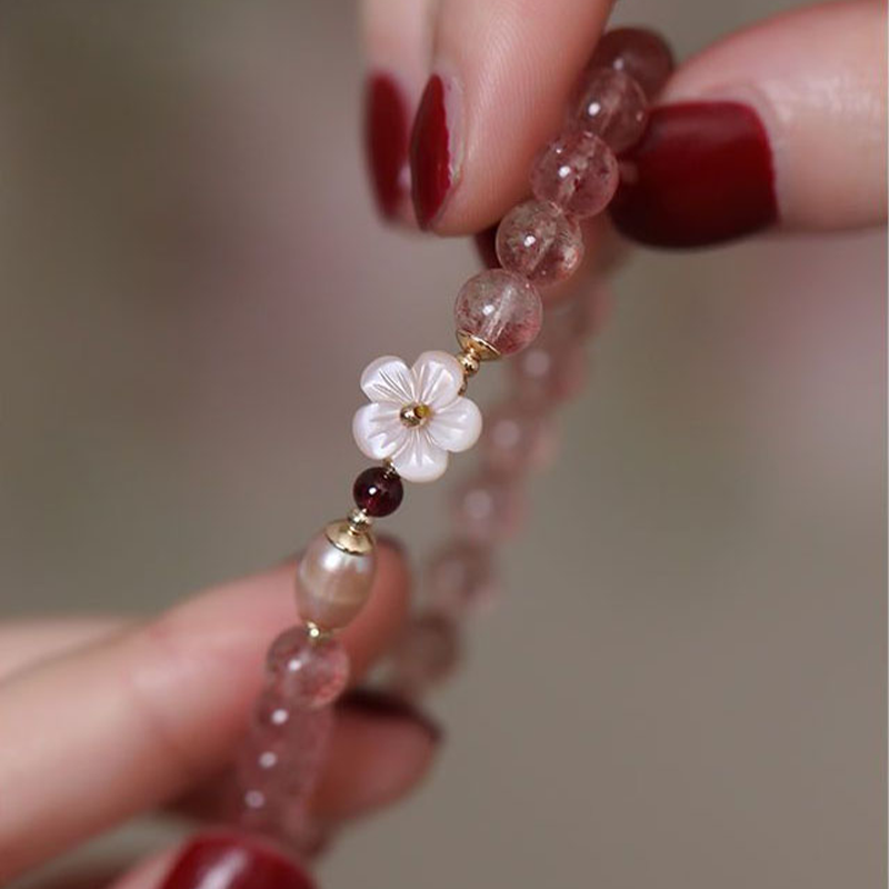 INNERVIBER Strawberry Crystal Peach Blossom Charm Healing Bracelet Bracelet INNERVIBER 5