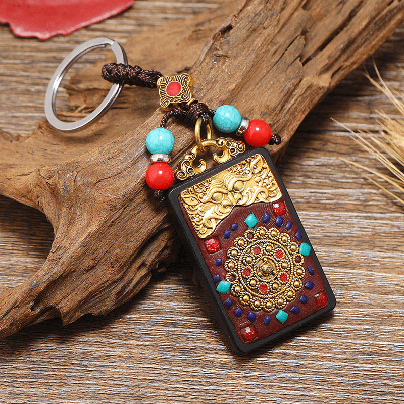 Blessing Ebony Thangka Keychain 1