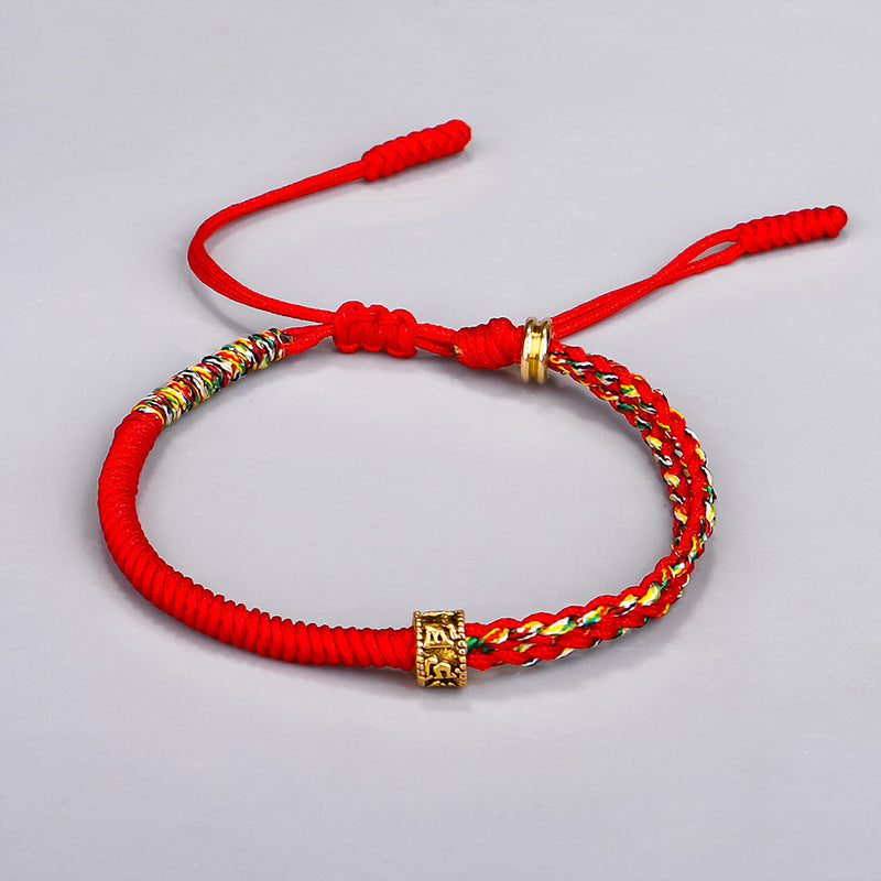 Handmade Tibetan Red String Bracelet Diamond Knot