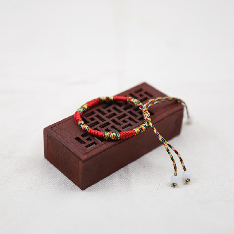 Tibetan Woven Diamond Knot Colorful String Protection Bracelet 