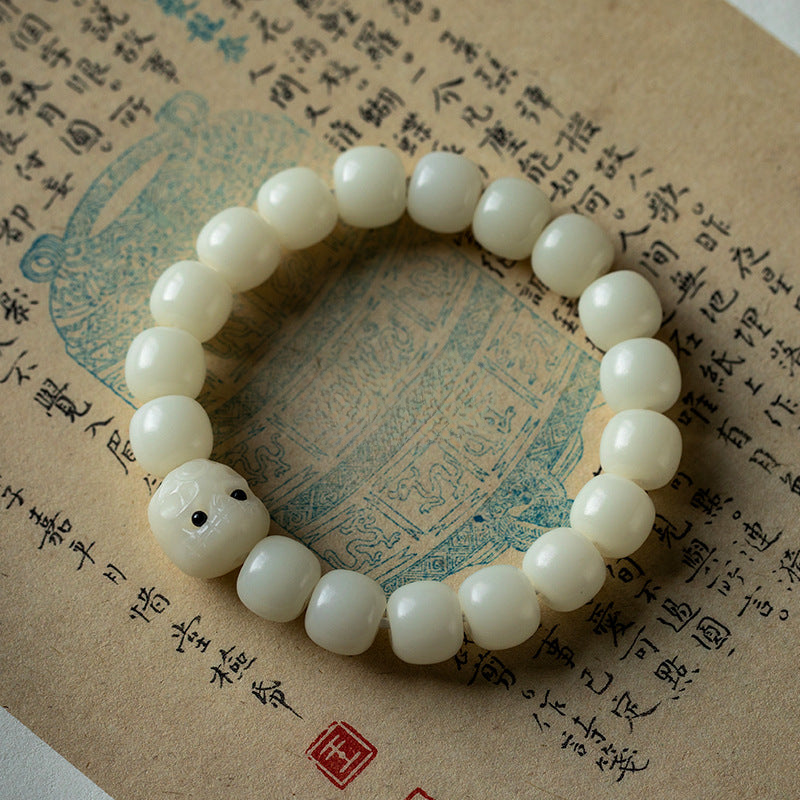 INNERVIBER White Jade Bodhi Buddha Beads Purity Serenity Wisdom Bracelet Bracelet INNERVIBER 4