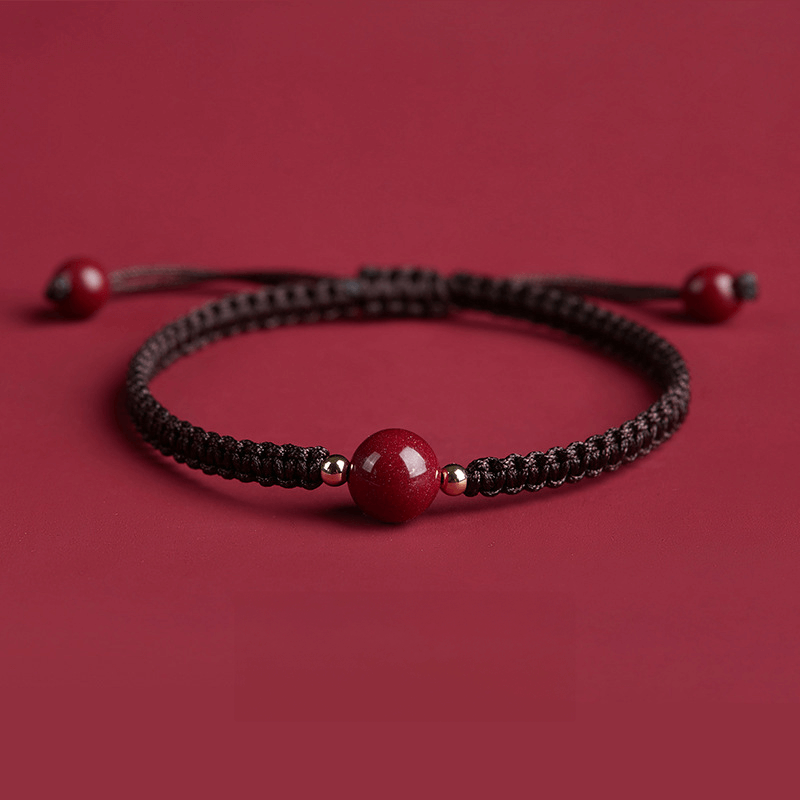 INNERVIBER Bead Luck Bracelet Wine Red