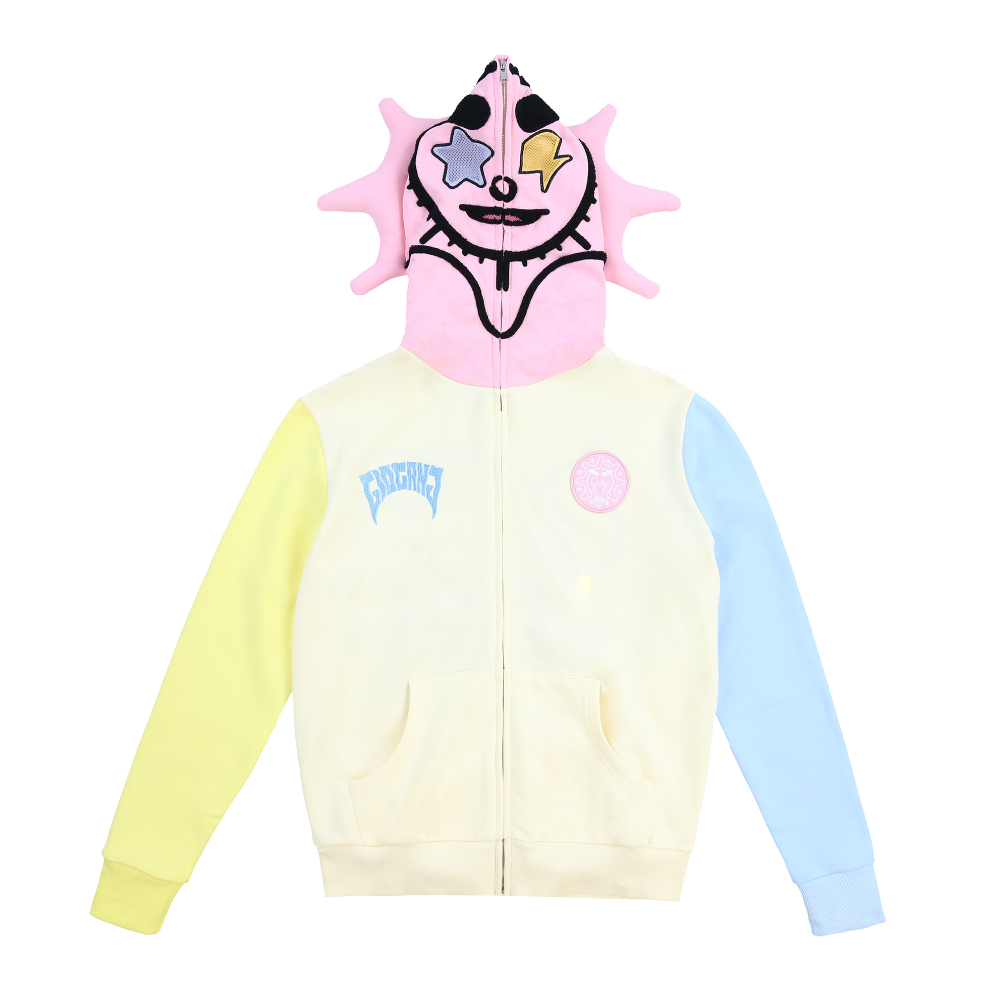 Glo Man Zip Hoodie (Pastel Yellow/Pink/Blue) – Glo Gang Worldwide