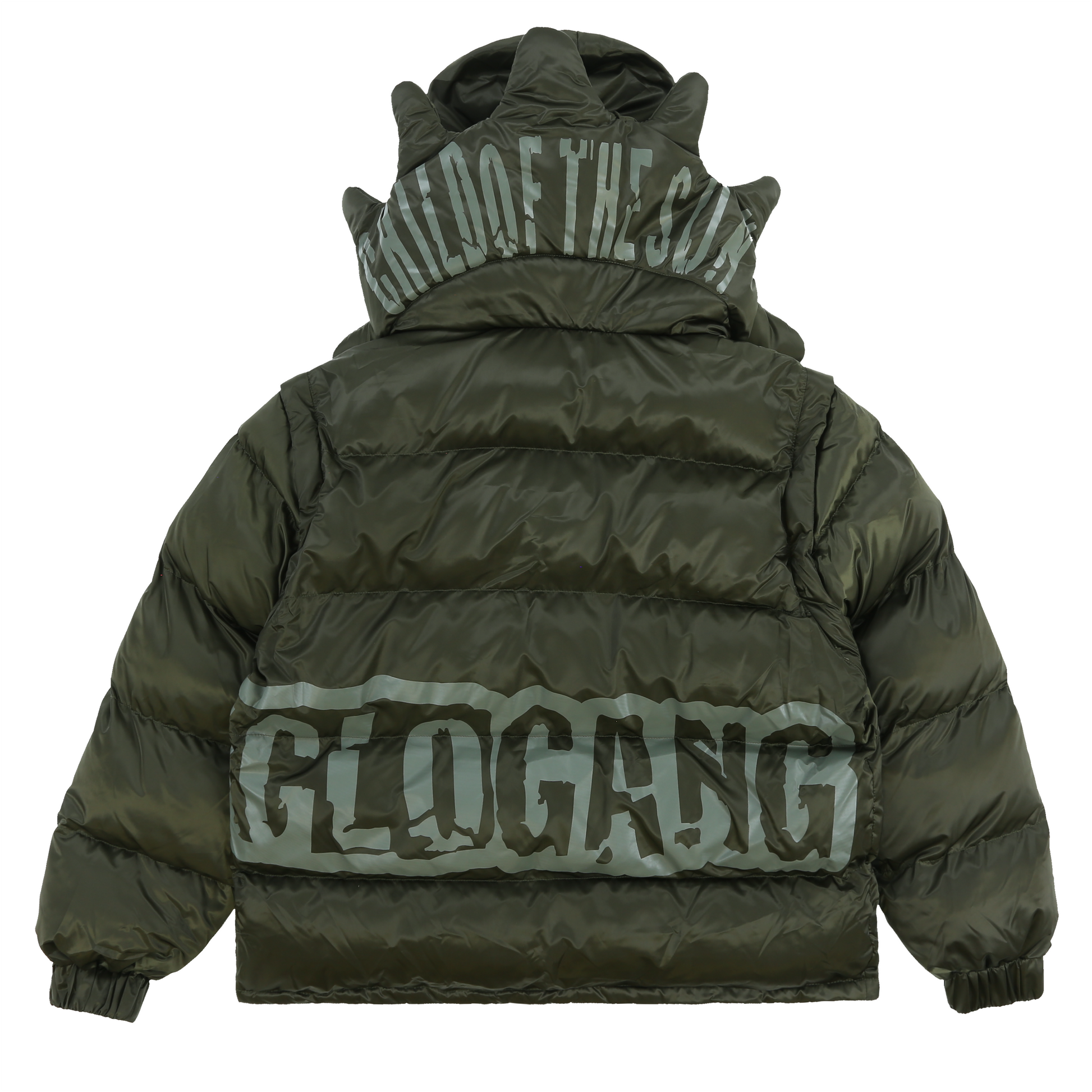 Glocler Flare Collar Puffer Jacket (Olive) – Glo Gang Worldwide