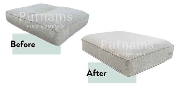 fabric grey sofa cushion refilling Putnams UK how to refill your cushions