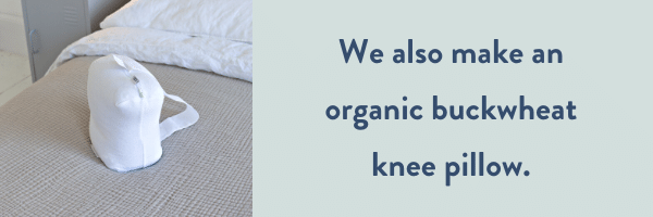 organic buckwheat hull knee pillow