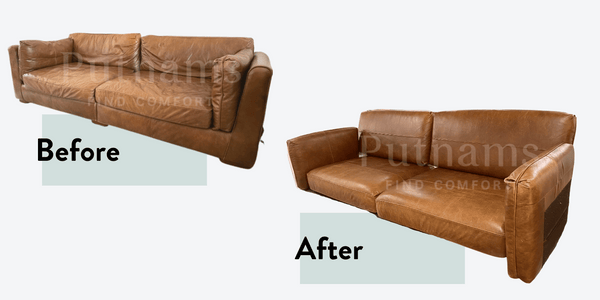 leather sofa cushion  refilling backs & bases with foam firm