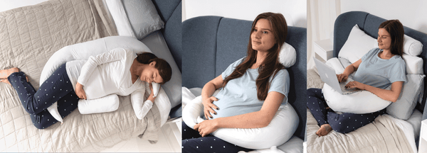 4 in 1 pregnancy pillow bump support side sleeping tummy time natural materials chemical free Putnams UK
