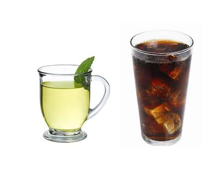 coca et thé vert