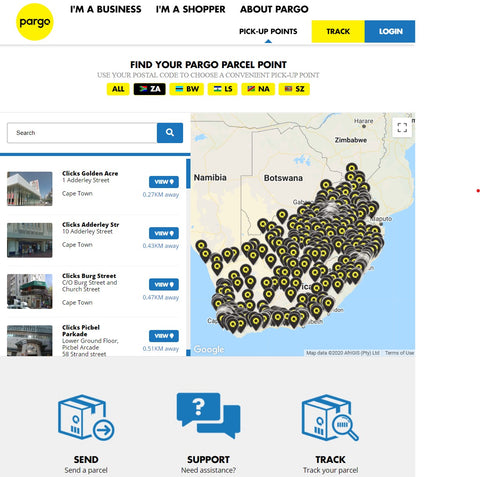 Pargo Click and collect store locations